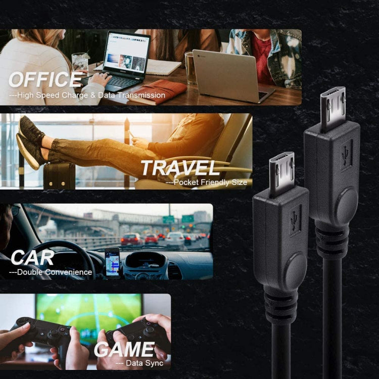 USB-C / Type-C Female to 2 x Micro USB Male Adapter Y Cable, Total Length: about 30cm by buy2fix