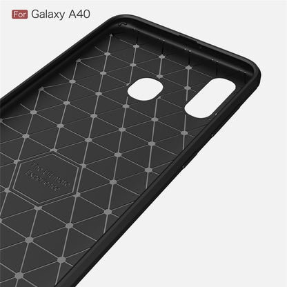 Brushed Texture Carbon Fiber TPU Case for Galaxy A40 (Black) - Galaxy Phone Cases by buy2fix | Online Shopping UK | buy2fix