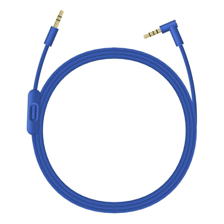 ZS0087 3.5mm Male to Male Earphone Cable with Mic & Wire-controlled, Cable Length: 1.4m(Blue) - Headset Accessories by buy2fix | Online Shopping UK | buy2fix
