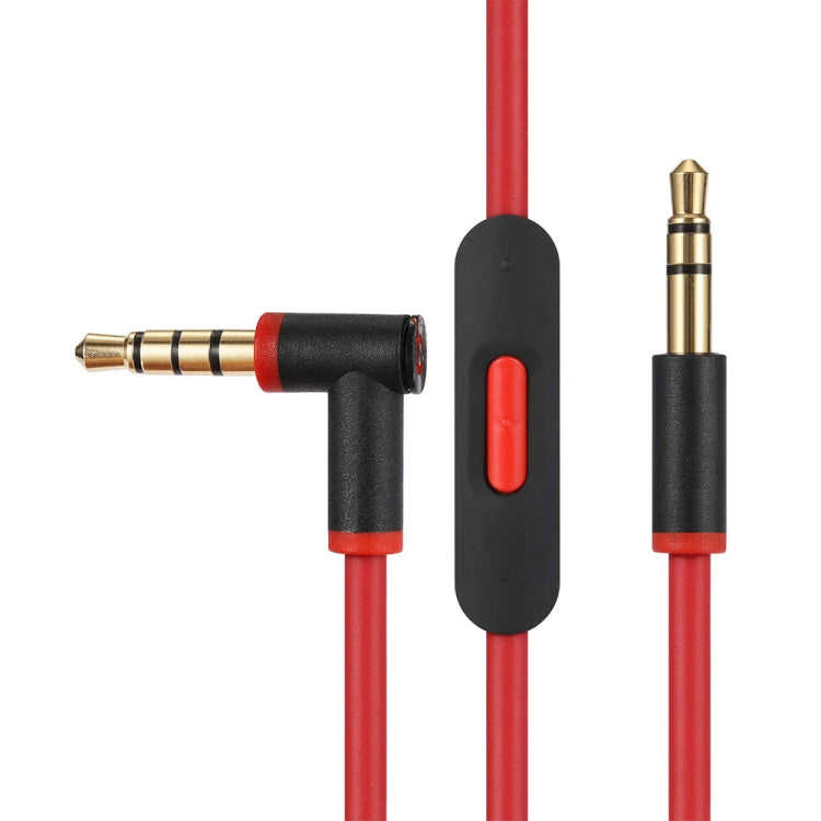 ZS0087 3.5mm Male to Male Earphone Cable with Mic & Wire-controlled, Cable Length: 1.4m(Red Black) - Headset Accessories by buy2fix | Online Shopping UK | buy2fix