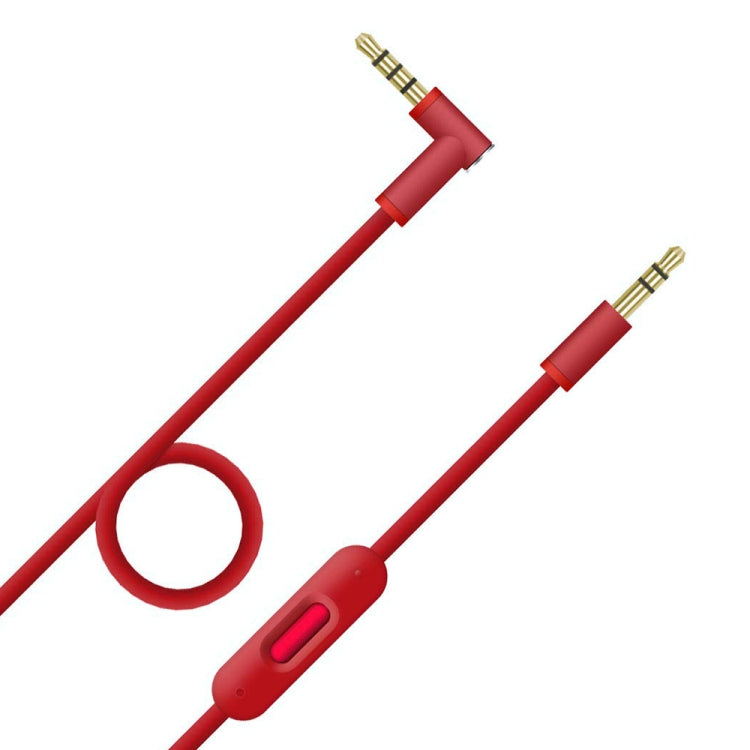 ZS0087 3.5mm Male to Male Earphone Cable with Mic & Wire-controlled, Cable Length: 1.4m(Red) - Headset Accessories by buy2fix | Online Shopping UK | buy2fix