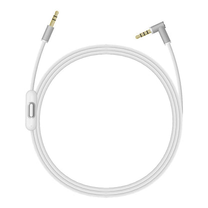 ZS0087 3.5mm Male to Male Earphone Cable with Mic & Wire-controlled, Cable Length: 1.4m(White) - Headset Accessories by buy2fix | Online Shopping UK | buy2fix