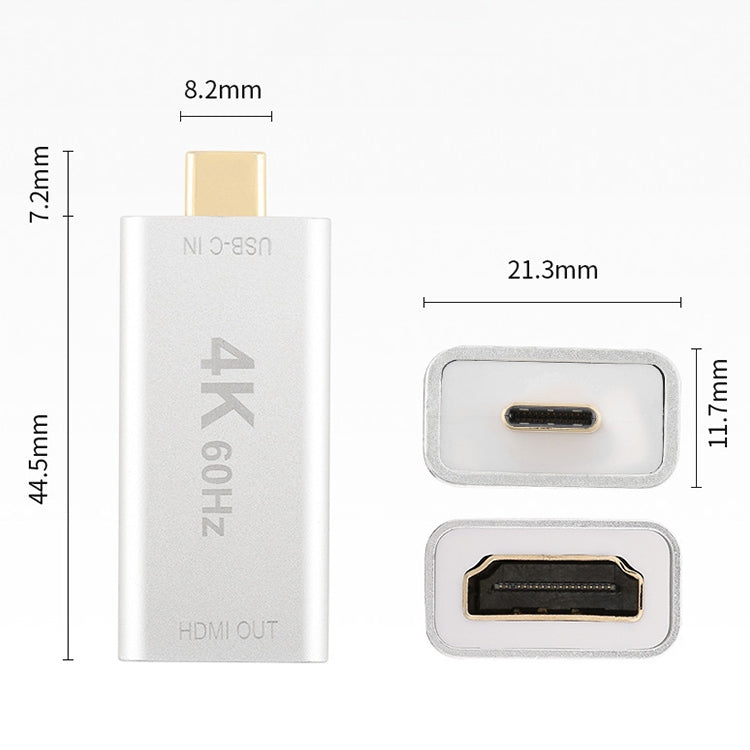 USB-C / Type-C Male to HDMI Female Aluminum-magnesium Alloy Adapter (Gold) - Computer & Networking by buy2fix | Online Shopping UK | buy2fix