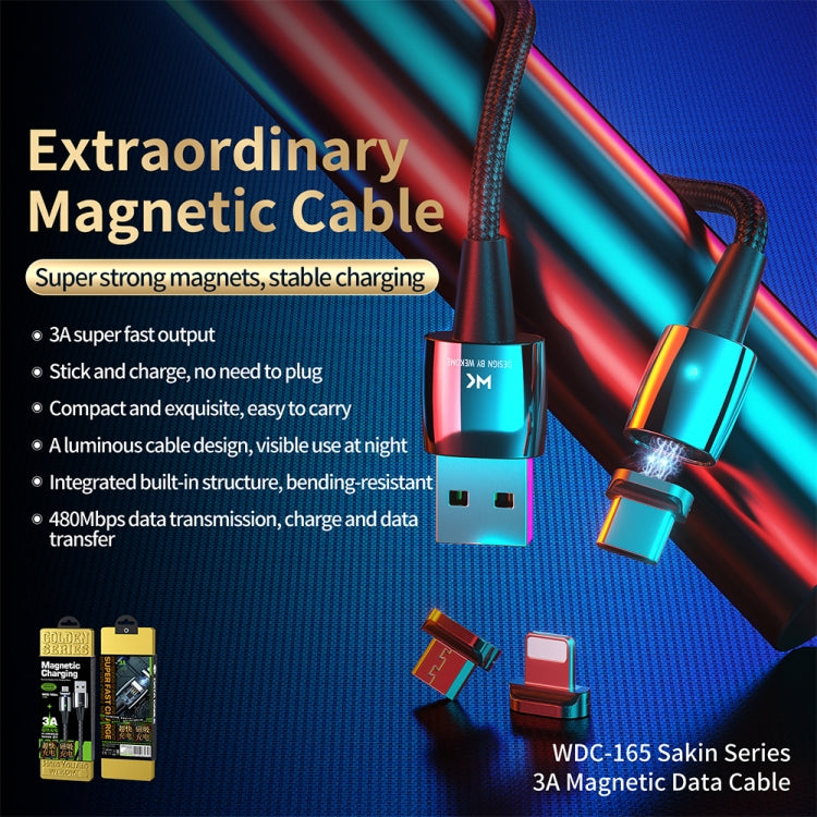 WK WDC-165m 3A Micro USB Magnetic Attraction Charging Data Cable, Length: 1m -  by WK | Online Shopping UK | buy2fix