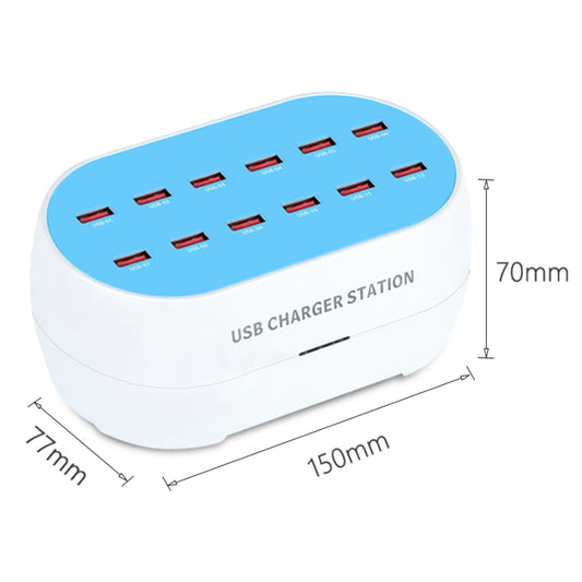 830-12 120W 12 USB Ports Multifunction Smart Charger Station AC100-240V, US Plug(White) by buy2fix