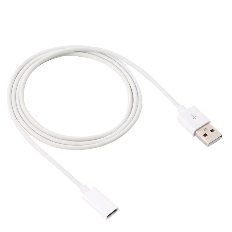 USB Male to USB-C / Type-C Female Adapter Cable, Length: 1m(White) -  by buy2fix | Online Shopping UK | buy2fix