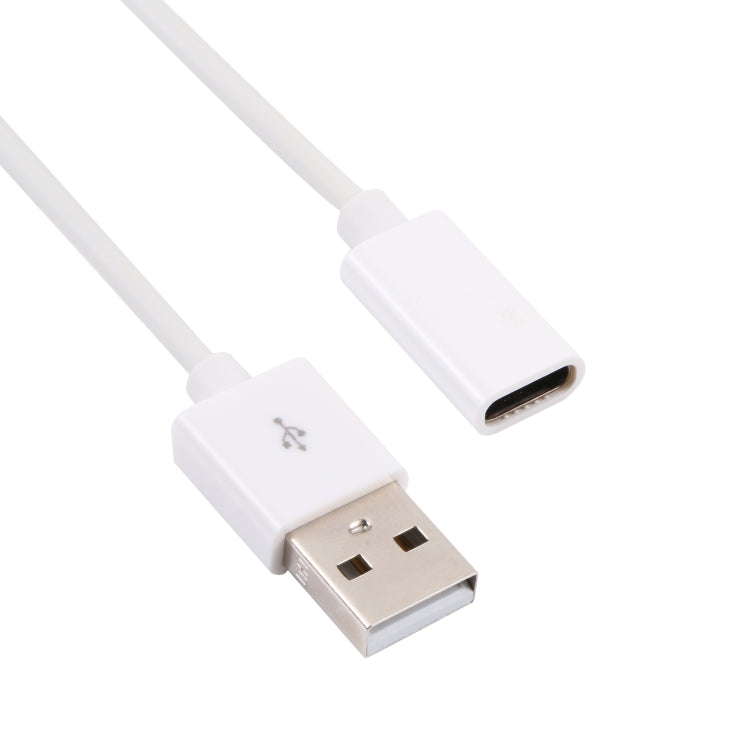 USB Male to USB-C / Type-C Female Adapter Cable, Length: 1m(White) -  by buy2fix | Online Shopping UK | buy2fix