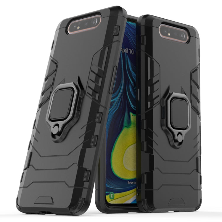 PC + TPU Shockproof Protective Case for Galaxy A80 / A90, with Magnetic Ring Holder (Black) - Samsung Accessories by buy2fix | Online Shopping UK | buy2fix