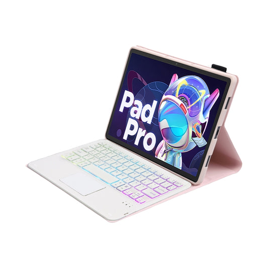 AM20-AS Lambskin Texture Backlight Bluetooth Touch Keyboard Leather Tablet Case For Lenovo Xiaoxin Pad 2022 10.6 inch/Tab M10 Plus 10.6 3rd Gen 2022(Pink) by buy2fix