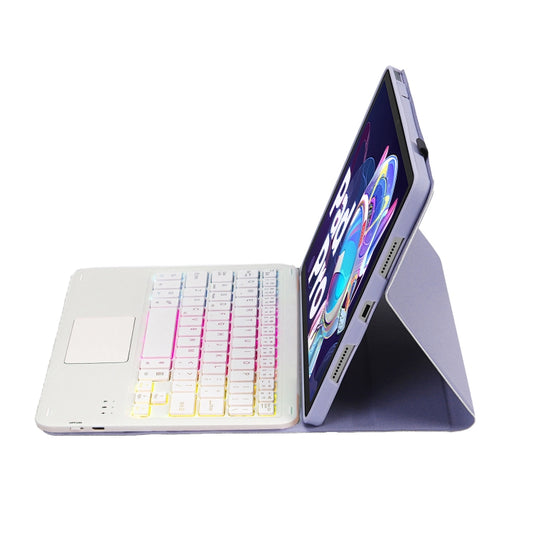 AM20-AS Lambskin Texture Backlight Bluetooth Touch Keyboard Leather Tablet Case For Lenovo Xiaoxin Pad 2022 10.6 inch/Tab M10 Plus 10.6 3rd Gen 2022(Purple) by buy2fix