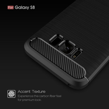 For Galaxy S8 Brushed Carbon Fiber Texture Shockproof TPU Protective Cover Case (Black) - Samsung Accessories by buy2fix | Online Shopping UK | buy2fix