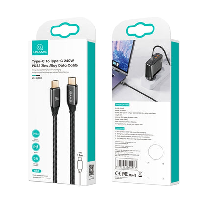 USAMS US-SJ580 U82 1.2m USB-C / Type-C to USB-C / Type-C 240W PD3.1 Charging Data Cable -  by USAMS | Online Shopping UK | buy2fix