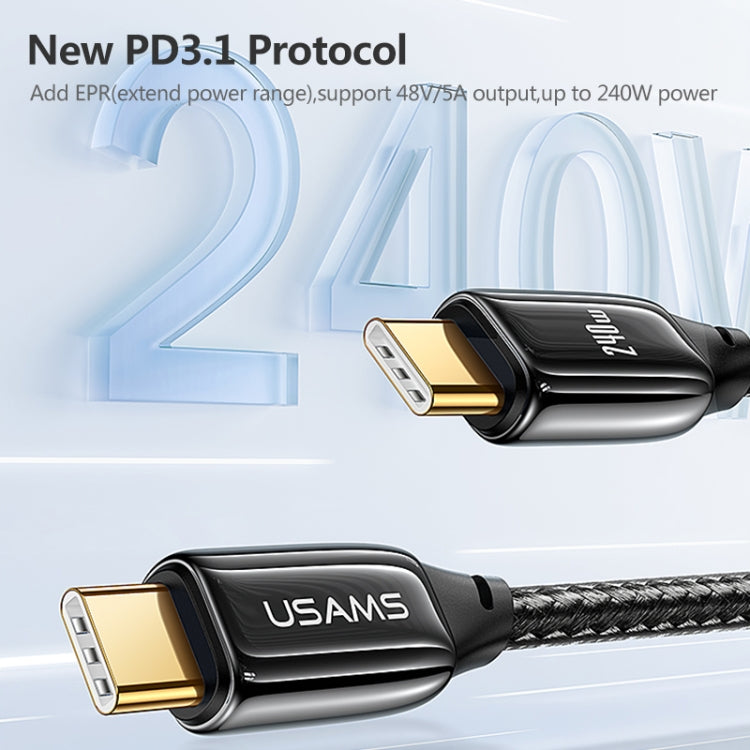 USAMS US-SJ580 U82 1.2m USB-C / Type-C to USB-C / Type-C 240W PD3.1 Charging Data Cable -  by USAMS | Online Shopping UK | buy2fix
