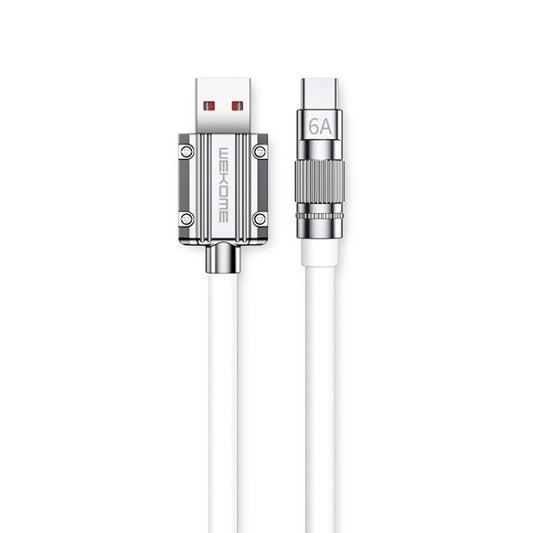 WK WDC-186 Qjie Series 6A USB to USB-C/Type-C Ultra-Fast Charge Data Cable, Length: 1m (White) -  by WK | Online Shopping UK | buy2fix