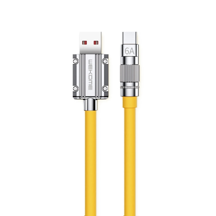 WK WDC-186 Qjie Series 6A USB to USB-C/Type-C Ultra-Fast Charge Data Cable, Length: 1m (Yellow) -  by WK | Online Shopping UK | buy2fix