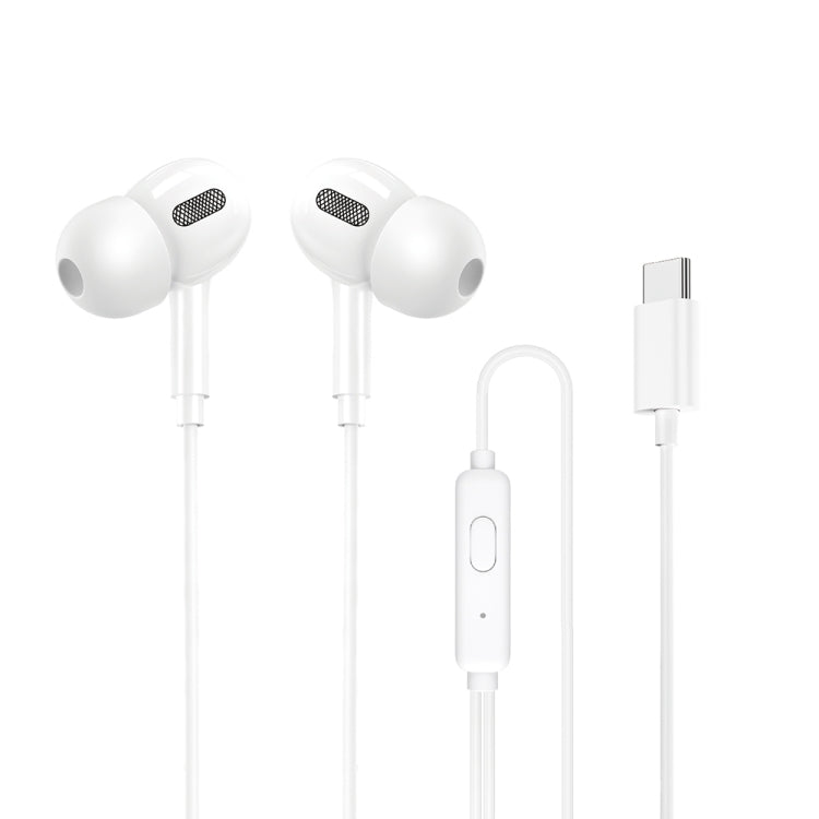 WK YA11 USB-C/Type-C Interface Wired Earphone,Length: 1.2m(White) - Type-C Earphone by WK | Online Shopping UK | buy2fix