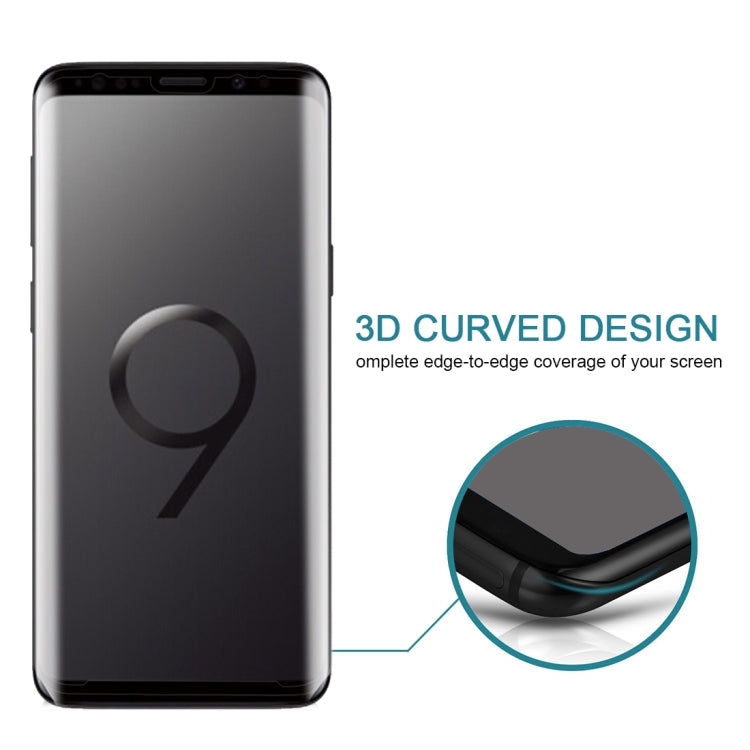 For Galaxy S9+ 9H Surface Hardness 3D Curved Edge Anti-scratch Full Screen HD Tempered Glass Screen Protector (Transparent) - Samsung Accessories by buy2fix | Online Shopping UK | buy2fix