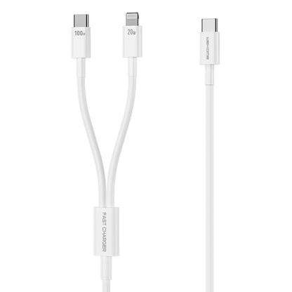 WK WDC-176 100W 2 in 1 USB-C/Type-C to USB-C/Type-C+8 Pin Multifunctional Fast Charging Data Cable,Length: 1.2m -  by WK | Online Shopping UK | buy2fix
