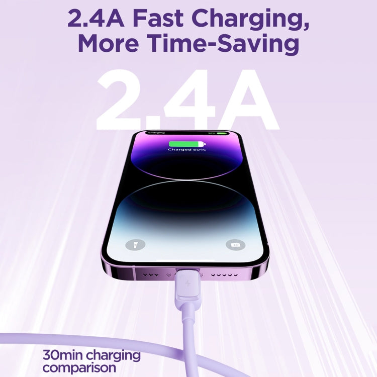 JOYROOM S-AL012A14 Multi-Color Series 2.4A USB to 8 Pin Fast Charging Data Cable, Length:1.2m(Purple) - Normal Style Cable by JOYROOM | Online Shopping UK | buy2fix
