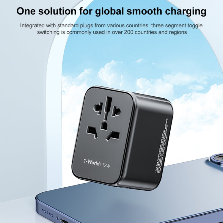 MOMAX UA12 1-World 17W Global Travel Fast Charger Power Adapter - International Plug Adaptor by MOMAX | Online Shopping UK | buy2fix