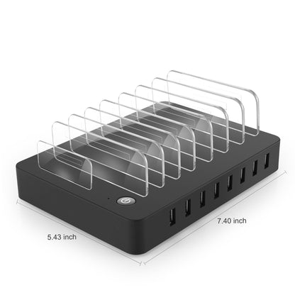 LMH-PW006 Multi-function 96W DC5V/19.2A (Max) Output 8 Ports USB Detachable Charging Station Smart Charger(Black) - Multifunction Charger by buy2fix | Online Shopping UK | buy2fix