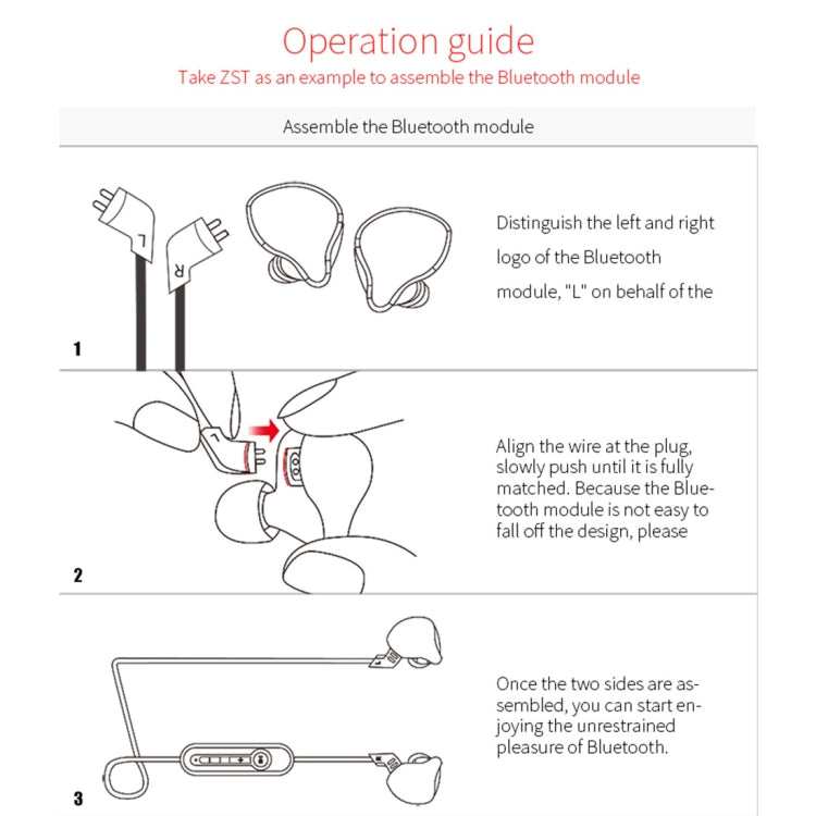 KZ ZS5 85cm Bluetooth 4.2 Wireless Advanced Upgrade Module Earphone Cable(Black) - Cable & Splitter by KZ | Online Shopping UK | buy2fix