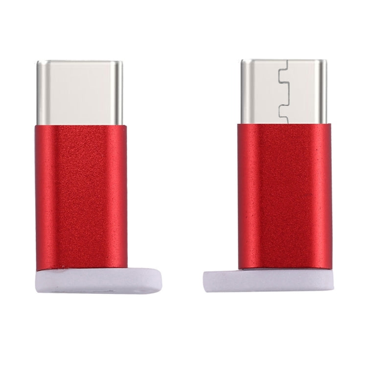 Type-C Male to Micro USB 2.0 Female Converter Adapter(Red) - Audio Adapter by buy2fix | Online Shopping UK | buy2fix