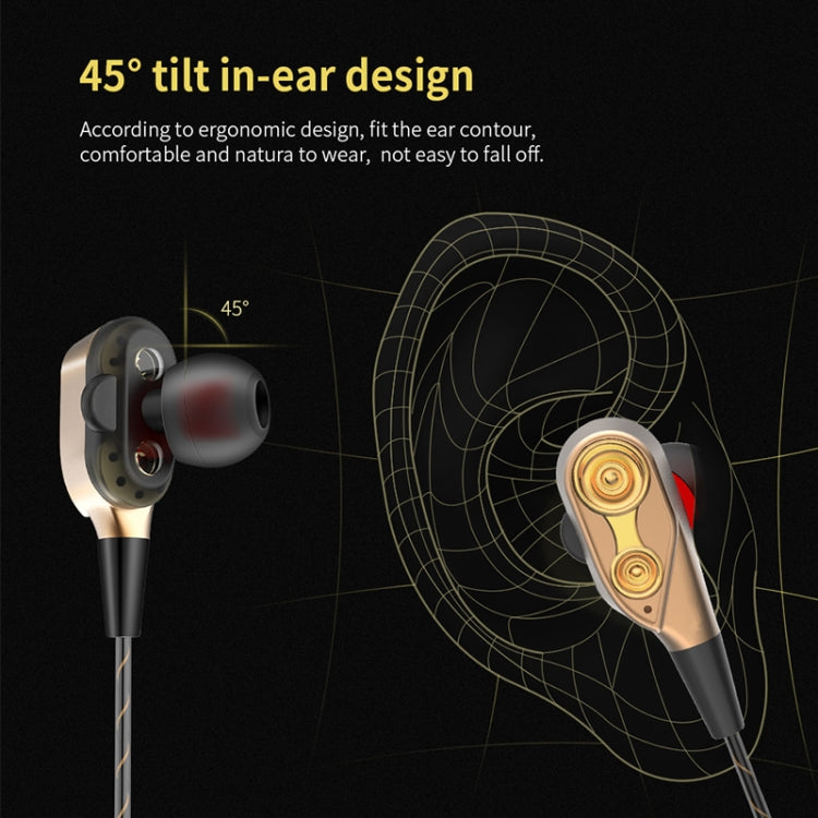 QKZ CK8 HiFi In-ear Four Unit Sports Music Headphones (Gold) - Sport Earphone by QKZ | Online Shopping UK | buy2fix