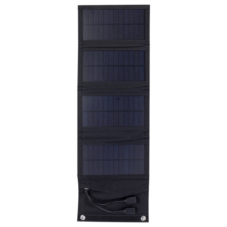 7W Monocrystalline Silicon Foldable Solar Panel Outdoor Charger with 5V Dual USB Ports (Black) - Charger by buy2fix | Online Shopping UK | buy2fix