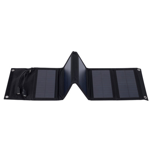 10W Monocrystalline Silicon Foldable Solar Panel Outdoor Charger with 5V Dual USB Ports (Black) by buy2fix