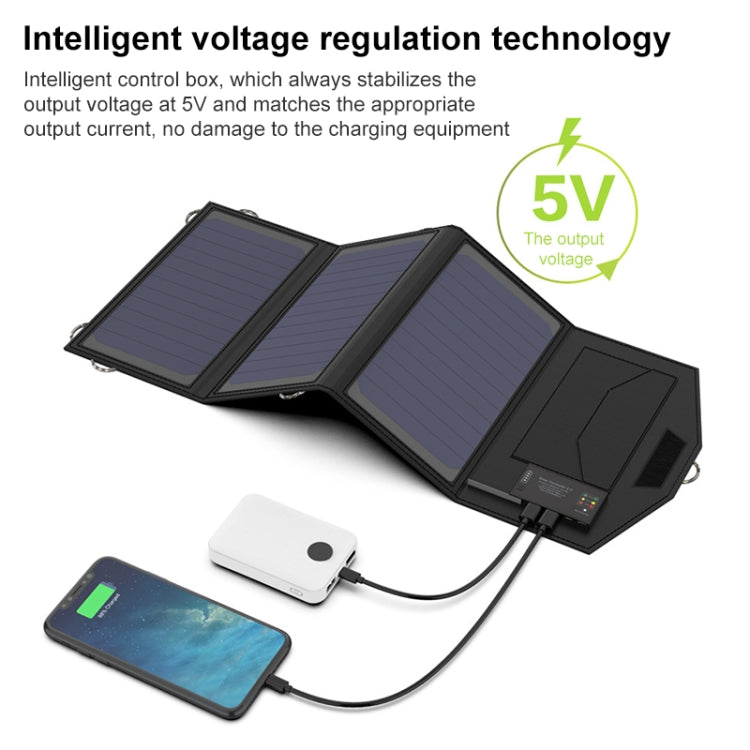 ALLPOWERS Solar Battery Charger Portable 5V 15W Dual USB+ Type-C Portable Solar Panel Charger Outdoors Foldable Solar Panel - Charger by buy2fix | Online Shopping UK | buy2fix