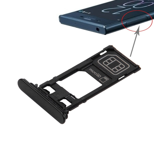 SIM-Kartenfach + Micro-SD-Kartenfach für Sony Xperia XZ (Einzel-SIM-Version) (Schwarz)