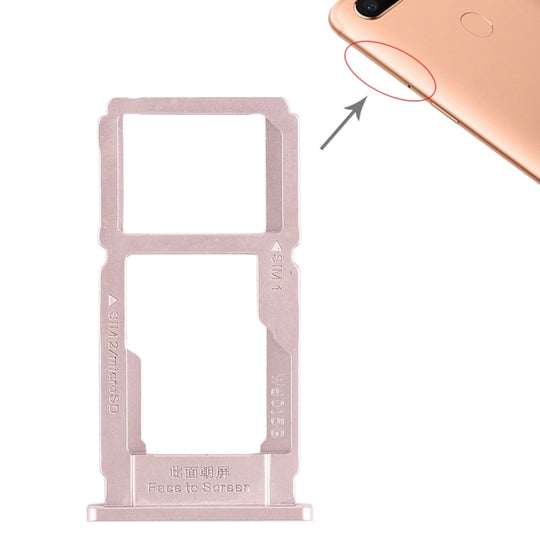 Plateau de carte SIM + plateau de carte SIM / plateau de carte Micro SD pour OPPO R11s Plus (or rose)