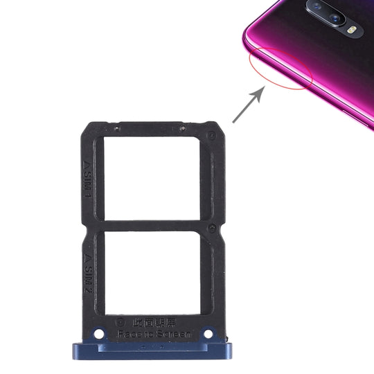 2 x plateau de carte SIM pour OPPO R17 (bleu)