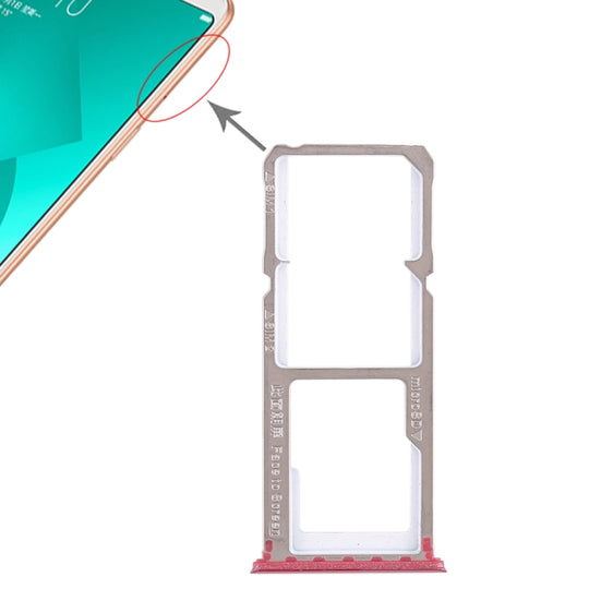 2 x SIM-Kartenfach + Micro-SD-Kartenfach für OPPO A83 (Rot)