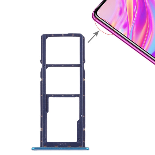 2 x SIM-Kartenfach / Micro-SD-Kartenfach für Huawei Enjoy 9 (Blau)