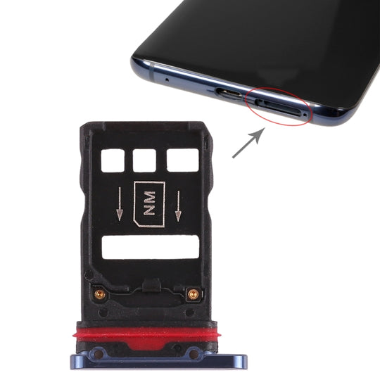2 x SIM-Kartenfach für Huawei Mate 20 Pro (Blau)