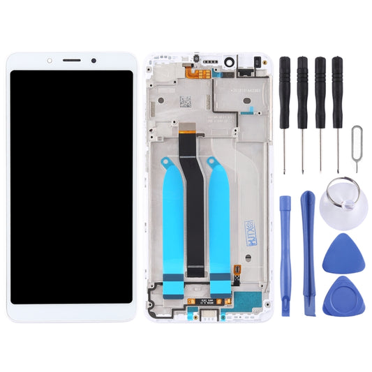 TFT LCD Screen for Xiaomi Redmi 6A / Redmi 6 Digitizer Full Assembly with Frame(White) by buy2fix