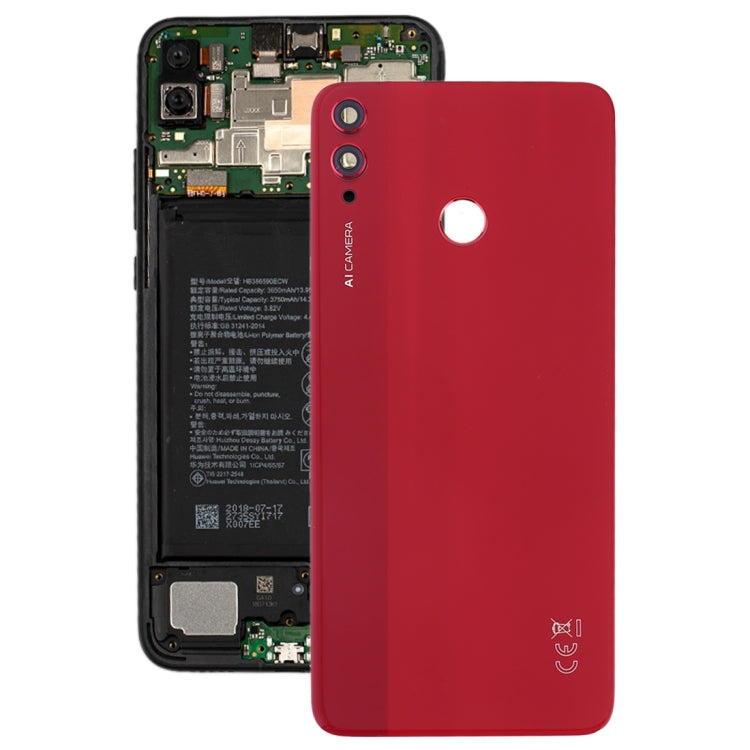 Original Battery Back Cover with Camera Lens for Huawei Honor 8X(Red) - Repair & Spare Parts by buy2fix | Online Shopping UK | buy2fix