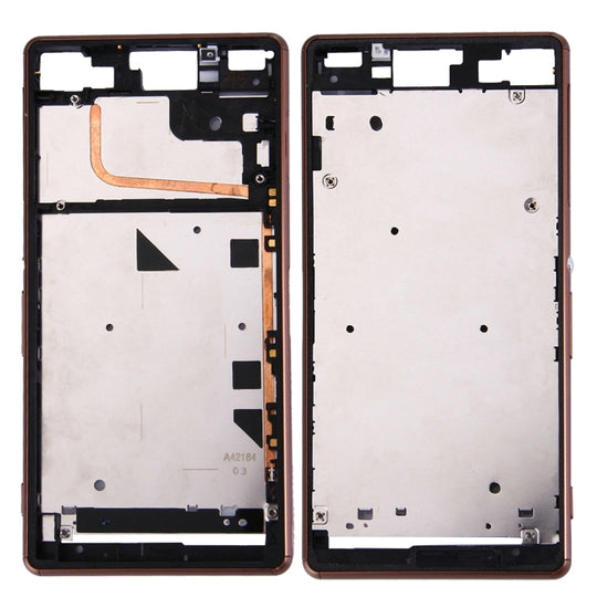 Single-SIM-Frontgehäuse LCD-Rahmenblende für Sony Xperia Z3 (Braun)