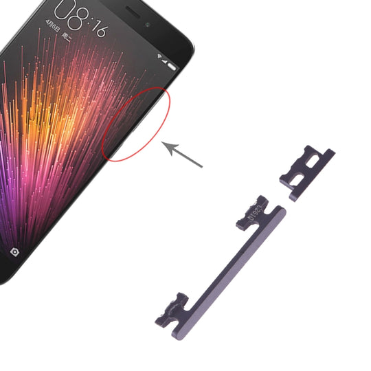 Bouton d'alimentation et bouton de contrôle du volume pour Xiaomi Mi 5 (gris)