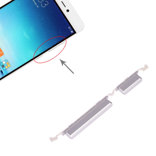 Bouton d'alimentation et bouton de contrôle du volume pour Xiaomi Mi 5s (argent)