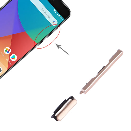 Bouton d'alimentation et bouton de contrôle du volume pour Xiaomi Mi 5X / A1 (or)