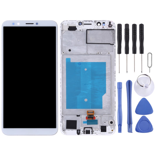 OEM LCD Screen for Huawei Y7 (2018) Digitizer Full Assembly with Frame (White) by buy2fix