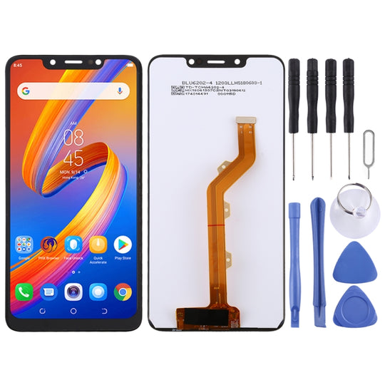 LCD-Bildschirm und Digitizer-Vollmontage für Tecno Spark 3 KB7 (Schwarz)
