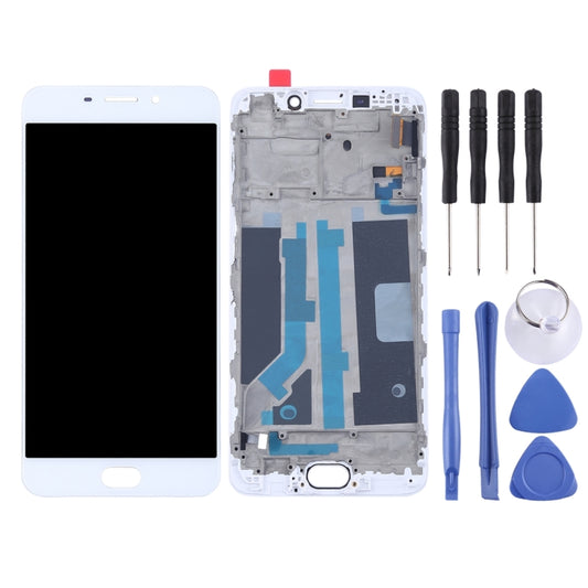 For OPPO R9 LCD Screen (TFT)+ Touch Panel with Frame(White) by buy2fix