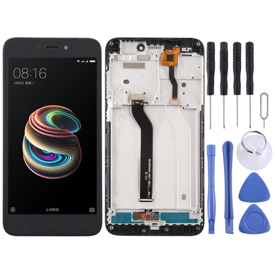 LCD-Bildschirm und Digitizer-Vollmontage mit Rahmen für Xiaomi Redmi 5A (Schwarz)