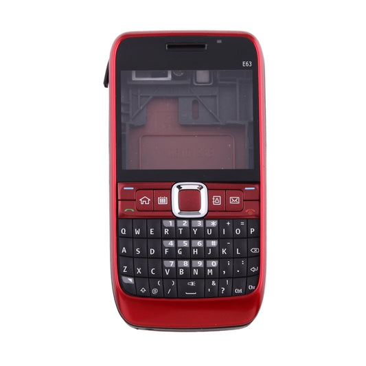 Full Housing Cover (Front Cover + Middle Frame Bezel + Battery Back Cover + Keyboard) for Nokia E63(Red) by buy2fix