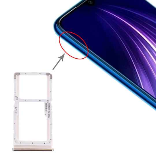 Plateau de carte SIM + plateau de carte SIM / plateau de carte Micro SD pour Xiaomi Redmi Note 8 Pro (argent)
