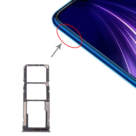 Plateau de carte SIM + plateau de carte SIM + plateau de carte Micro SD pour Xiaomi Redmi Note 8 (argent)